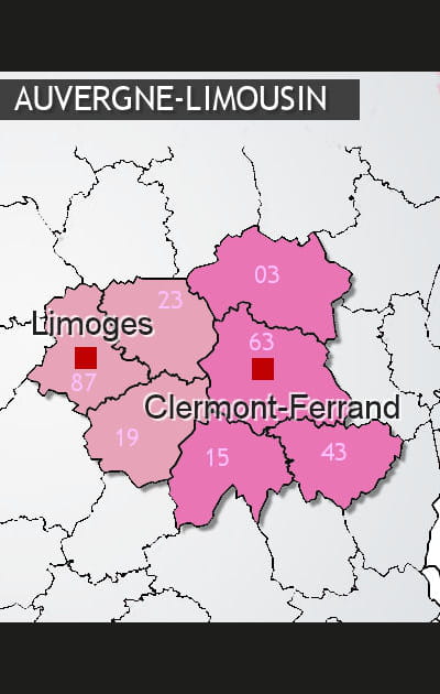 Auvergne et Limousin r&eacute;unis