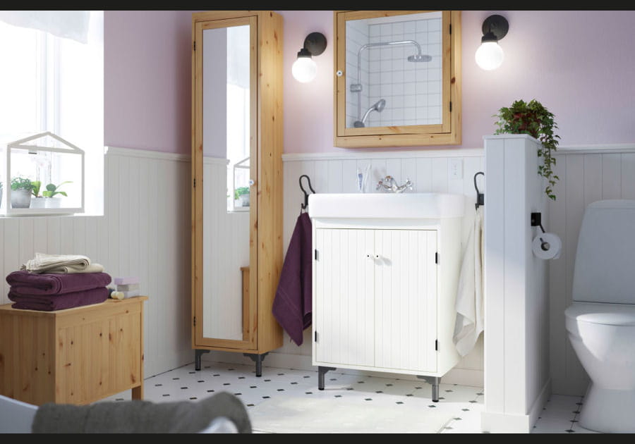 Une salle de bains r&eacute;tro