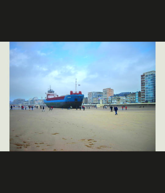 Artemis projet&eacute; sur une plage