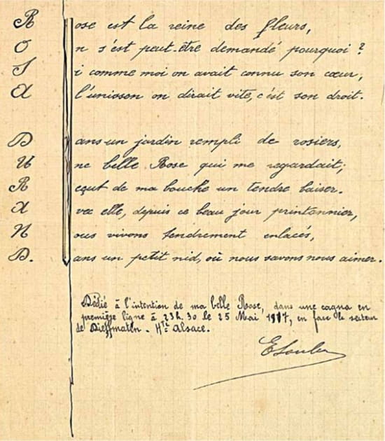 Po&egrave;me en acrostiche
