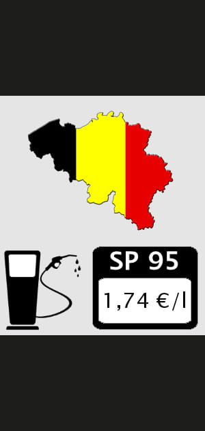 Belgique&nbsp;: 1,74&nbsp;euro/litre
