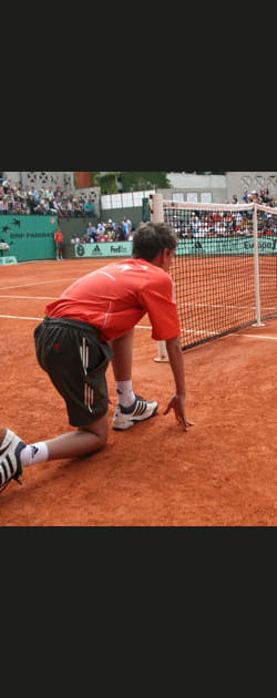 Tim Henman et la ramasseuse de balle