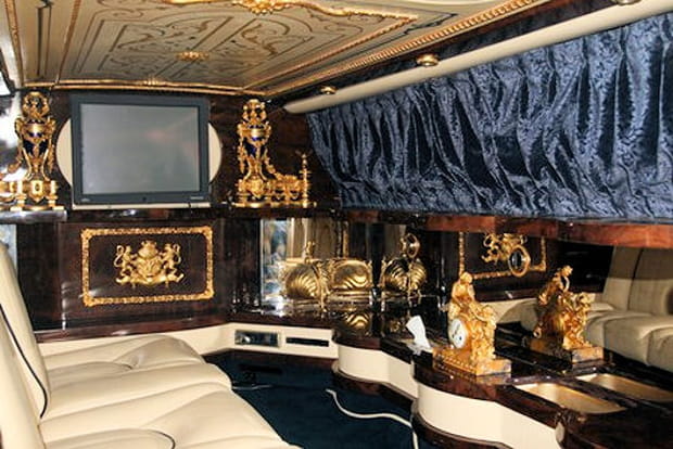Intérieur de la Rolls-Royce Sylver Seraph Limousine