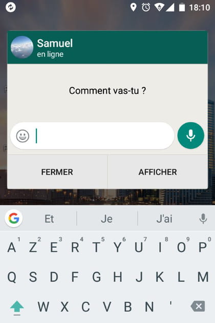 Comment r&eacute;pondre &agrave; un message sans ouvrir WhatsApp