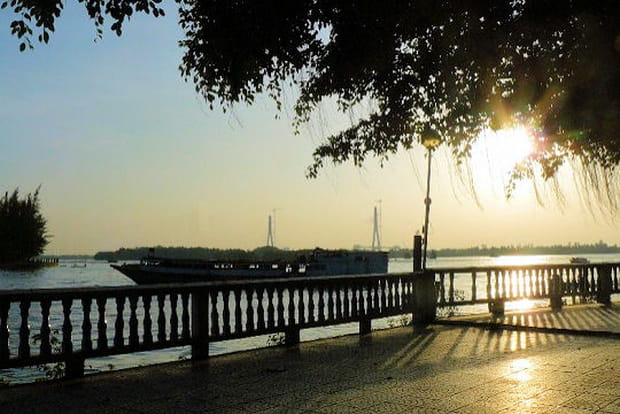 Lever de soleil sur le Mékong