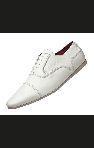 Richelieu en cuir blanc