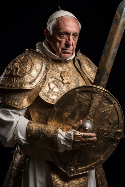 Le pape guerrier du Christ - Image IA