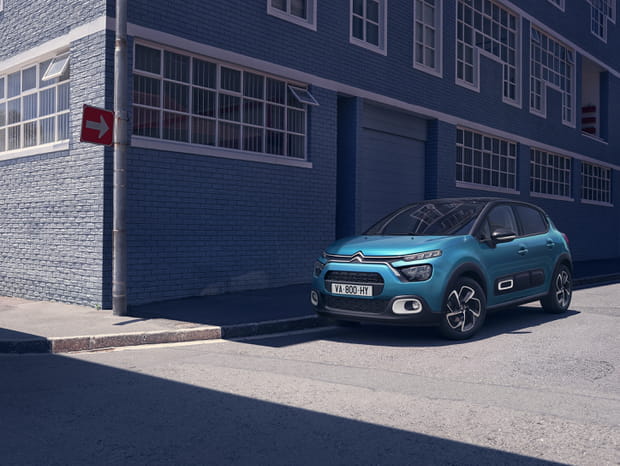 L'avant de la nouvelle Citroën C3 restylée