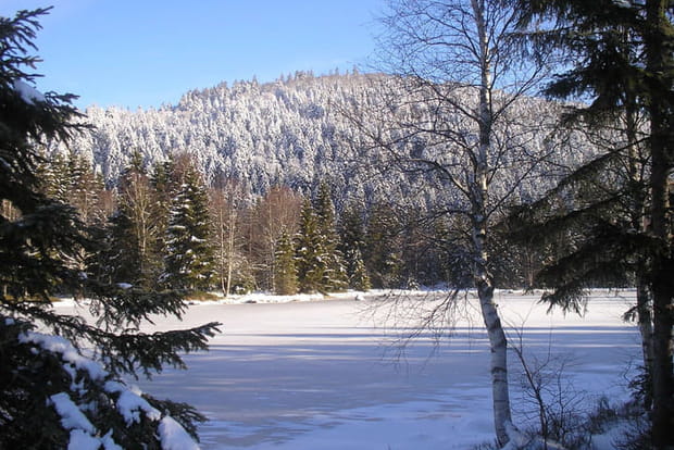 Le lac de Lispach en hiver