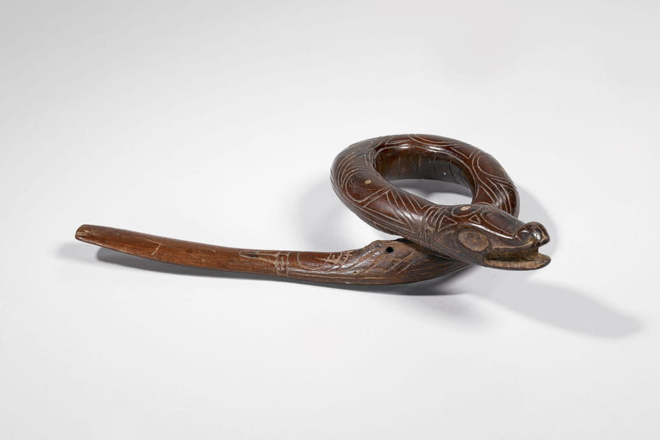 Spatule vomitive en forme de serpent