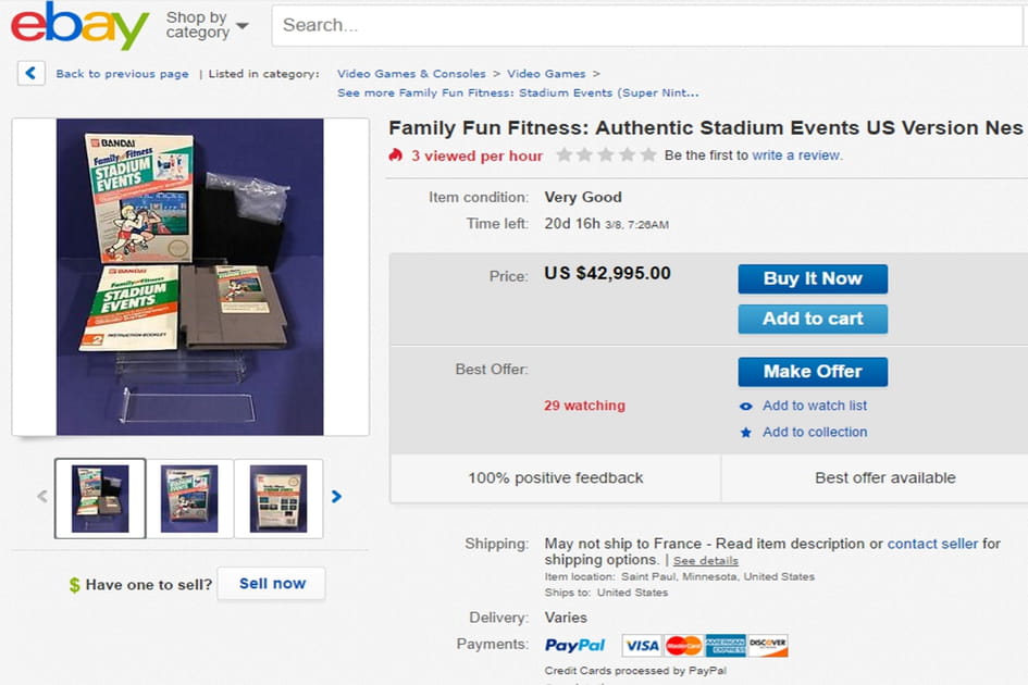 42&nbsp;000&nbsp;dollars pour une cartouche de jeu Nintendo sur eBay