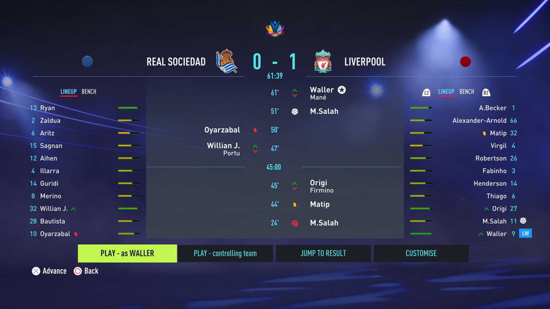 Les images du mode Carri&egrave;re