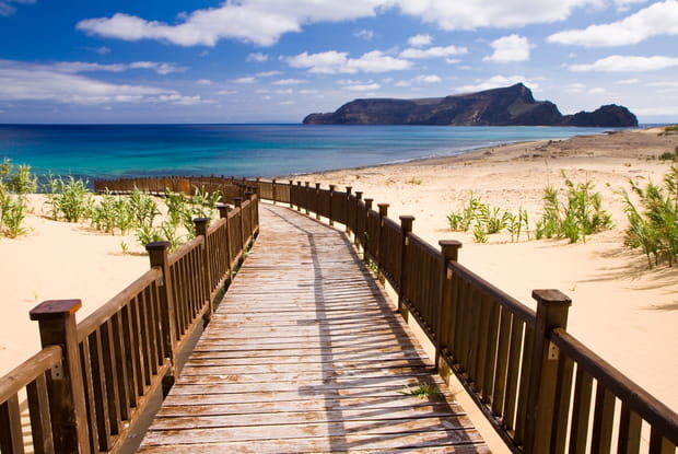 Plage de Porto Santo, Madère, Portugal
