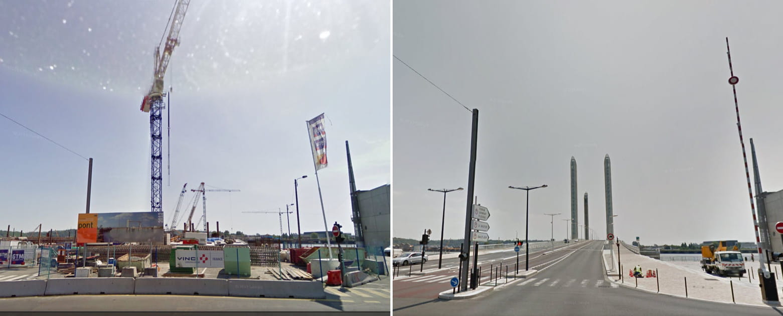 Le pont Jacques-Chaban-Delmas avant/apr&egrave;s