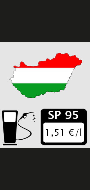 Hongrie&nbsp;: 1,51&nbsp;euro/litre