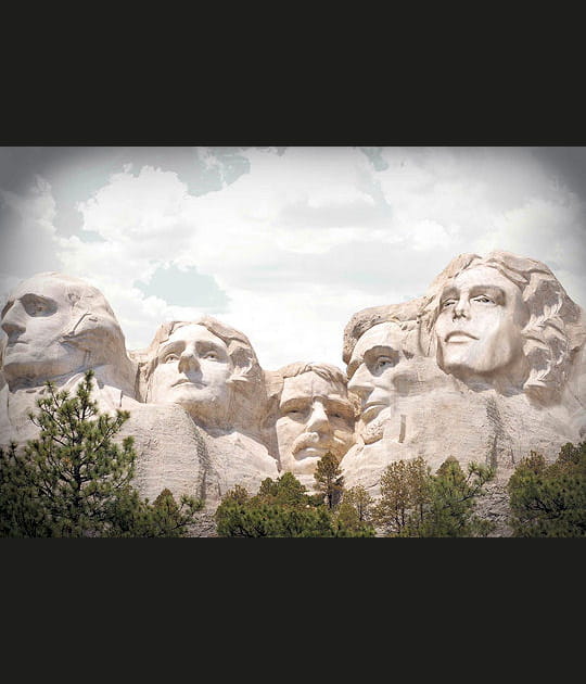Son visage grav&eacute; au Mont Rushmore