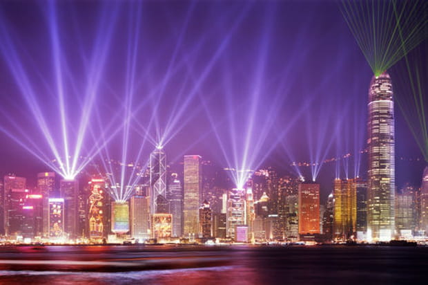 Lumières de la baie de Hong Kong