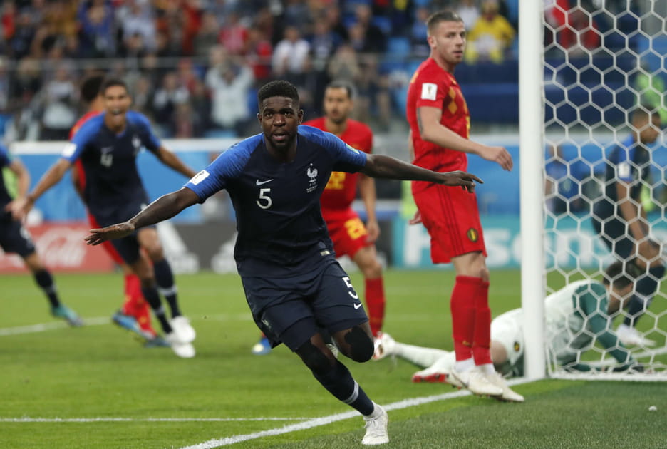 La joie de Umtiti apr&egrave;s son but