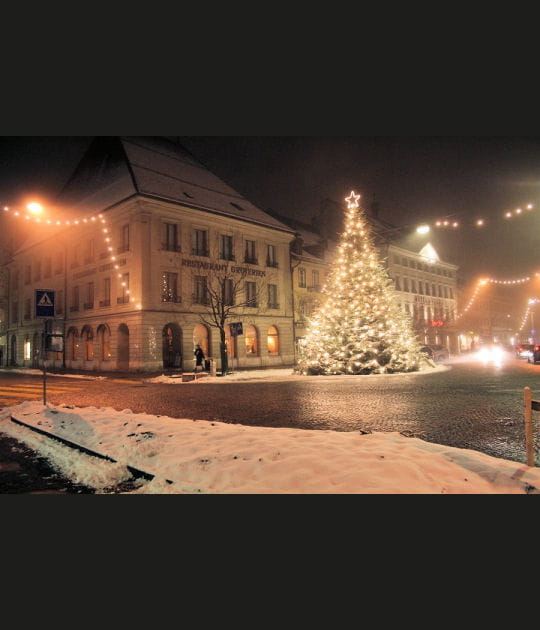 Sous la neige &agrave; Fribourg