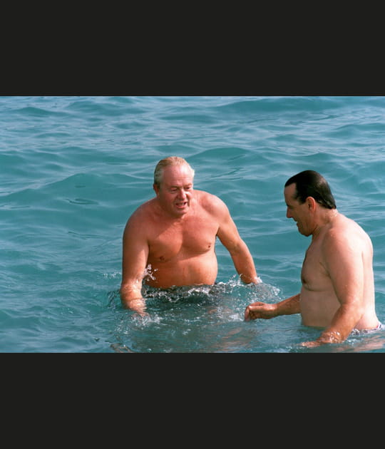 Jean-Marie Le Pen &agrave; la mer avec le maire de Nice