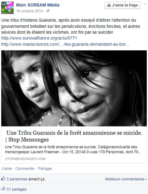 La tribu Guarani s'est suicid&eacute;e