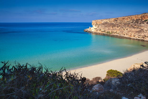 La plage des lapins, à Lampedusa
