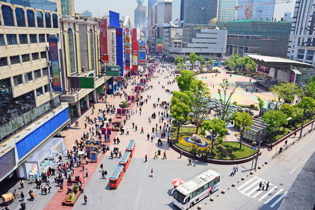 Nanjing à Shanghai, plus grande avenue commerciale