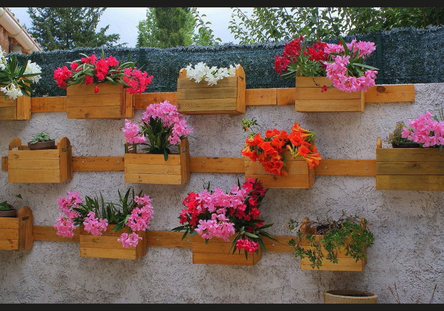 Un mur de jardini&egrave;res