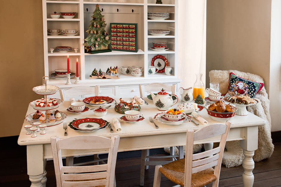 Une table de No&euml;l qui mise sur la vaisselle