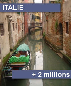 le solde migratoire de l'italie est de près de 2 millions d'individus entre 2007