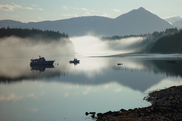 Brume matinale sur Glacier Bay
