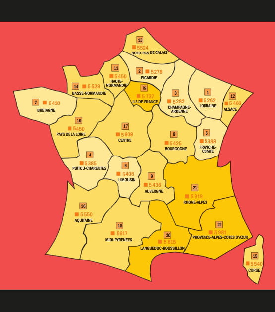Les r&eacute;gions o&ugrave; rouler en voiture co&ucirc;te le moins cher