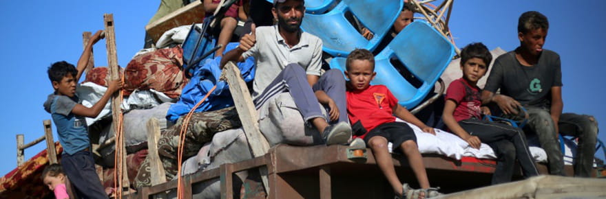 Les Palestiniens fuient en nombre Gaza-ville, cible d'une offensive isra&eacute;lienne meurtri&egrave;re