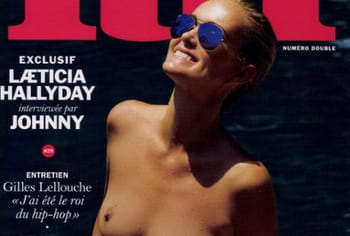 Laeticia Hallyday pose seins nus en couverture de Lui