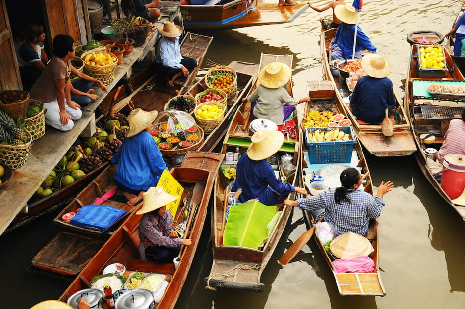 Le march&eacute; flottant d'Amphawa