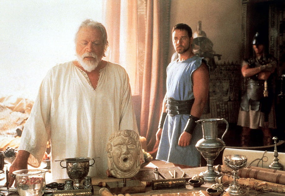 Russell Crowe et Oliver Reed dans &quot;Gladiator&quot;