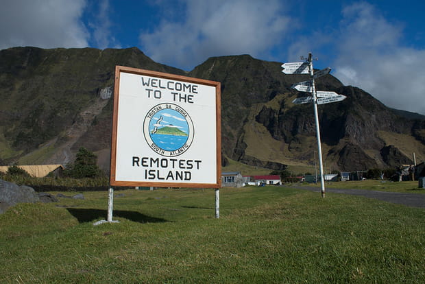 L'île de Tristan da Cunha au milieu de l'Atlantique