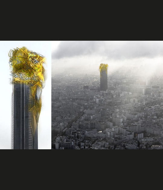 Un chapeau sur la tour Montparnasse