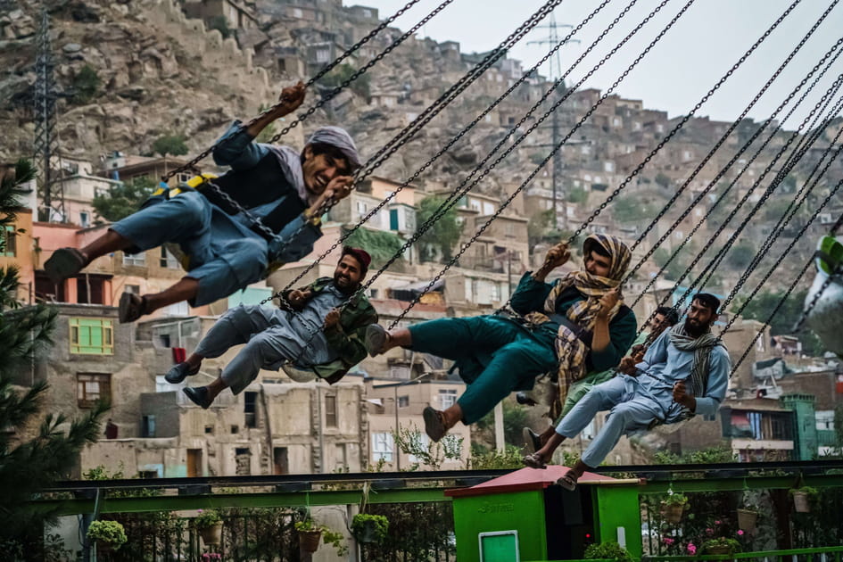 Combattants talibans au parc d'attraction