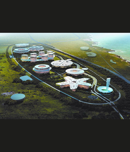 Un centre financier en forme de flipper