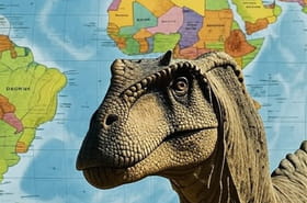 Cette carte montre les dinosaures qui vivaient pr&egrave;s de chez vous