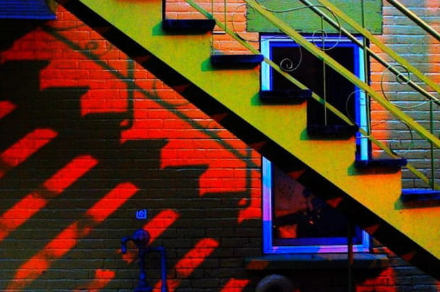 Escalier au soleil couchant