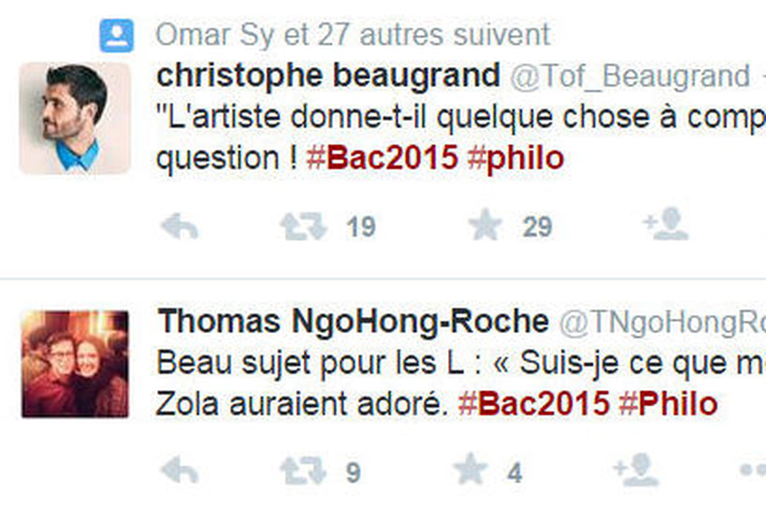 Les intitulés des épreuves de philo du bac inspirent Twitter !