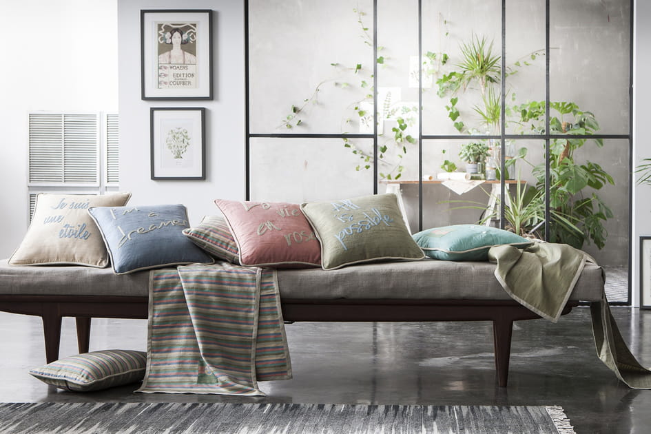 Coussin glamour et boh&egrave;me