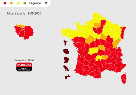 Carte présence du moustique tigre en France
