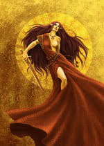 une gardienne elfe dans le grimoire de korylfand.