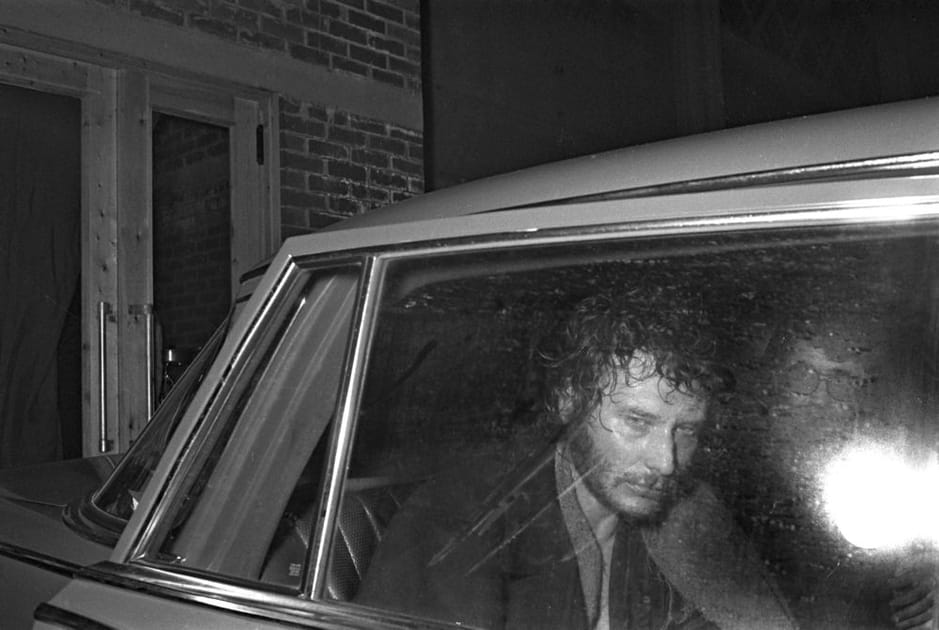 Johnny Hallyday au sortir d'un concert