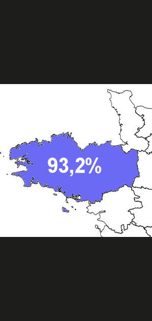 1e ex-aequo - Acad&eacute;mie de&nbsp;Rennes&nbsp;: 93,2%