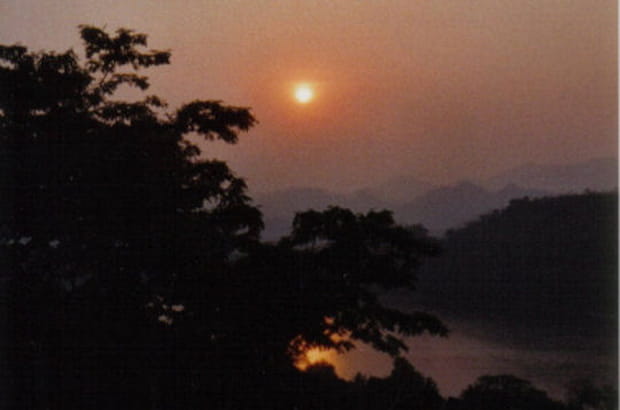 Coucher de soleil sur le Mékong