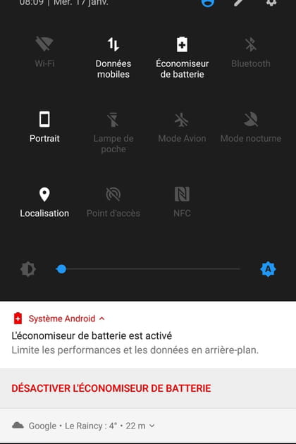Activez le mode d'&eacute;conomie d'&eacute;nergie